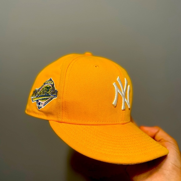 World Series Yellow Fitted Pink Brim 